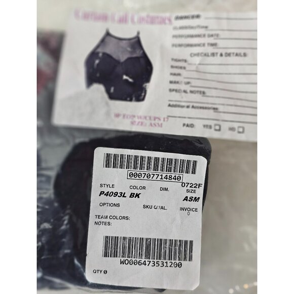 Curtain Call Black Mesh Size Adult Small Halter Dance Costume Top - Picture 11 of 12